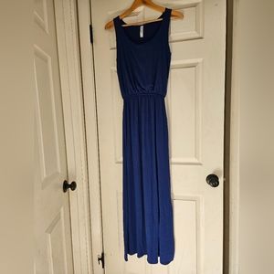 ZENANA PREMIUM Cotton Navy Blue Maxi Dress Size S